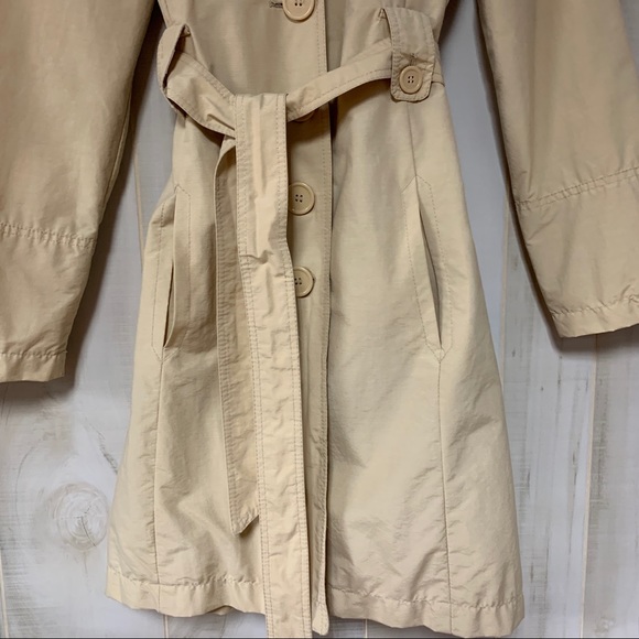 Tex by Maxazria Khaki Tan Belted Trench Coat S - Picture 5 of 7
